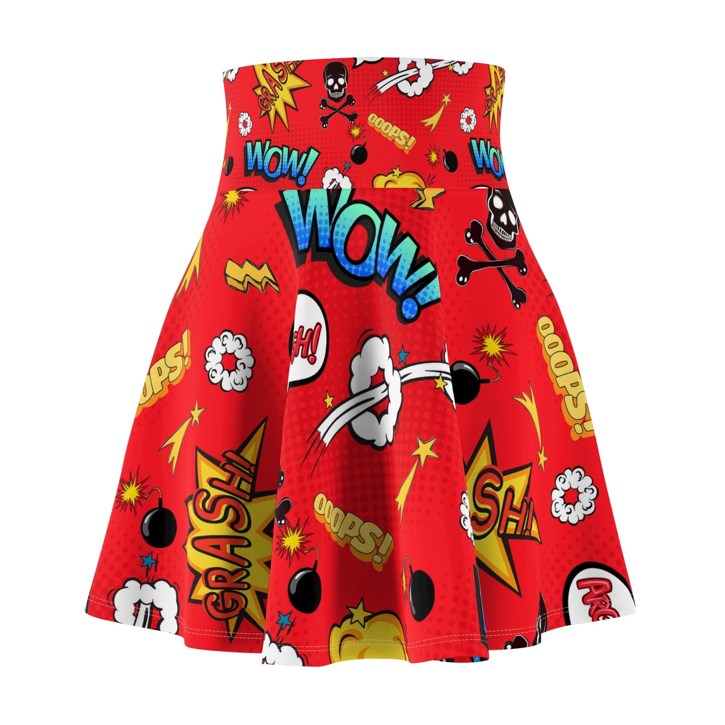 Pow ,wow ,comic book Women's Skater Skirt (AOP)