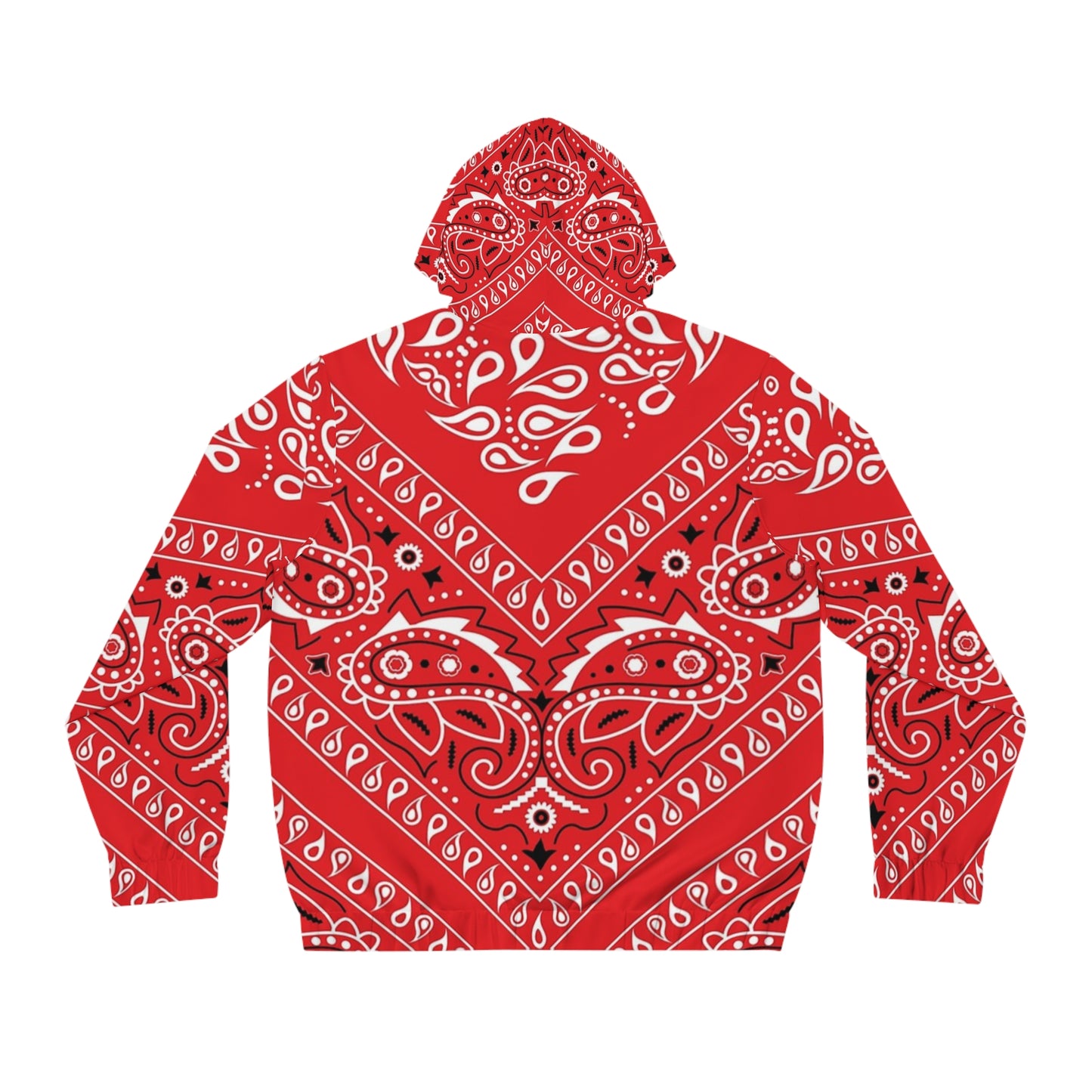 Bandana red Men's Full-Zip Hoodie (AOP)