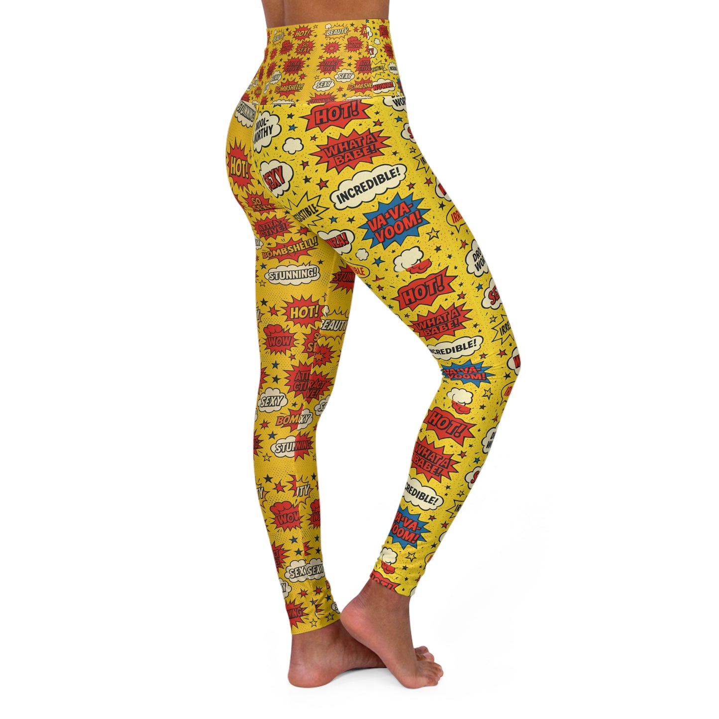 Positive affirmations yellow Vibrant High Waisted Yoga Leggings, Colorful Activewear, Pilates Pants, Fitness Leggings, Yoga Outfits, Stylish Exercise Clothing