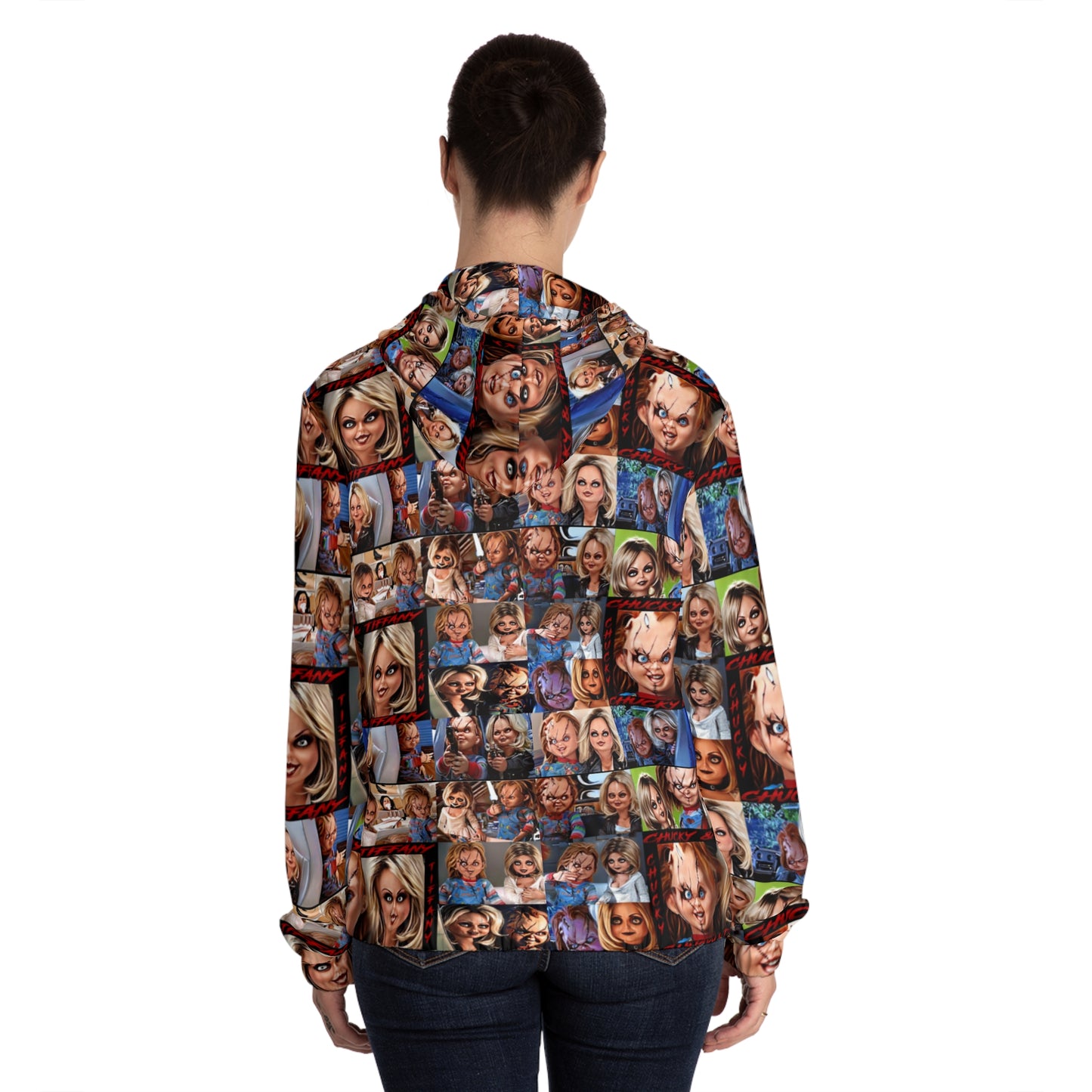 Chucky and Bride of Chucky Womens Full-Zip Hoodie (AOP)