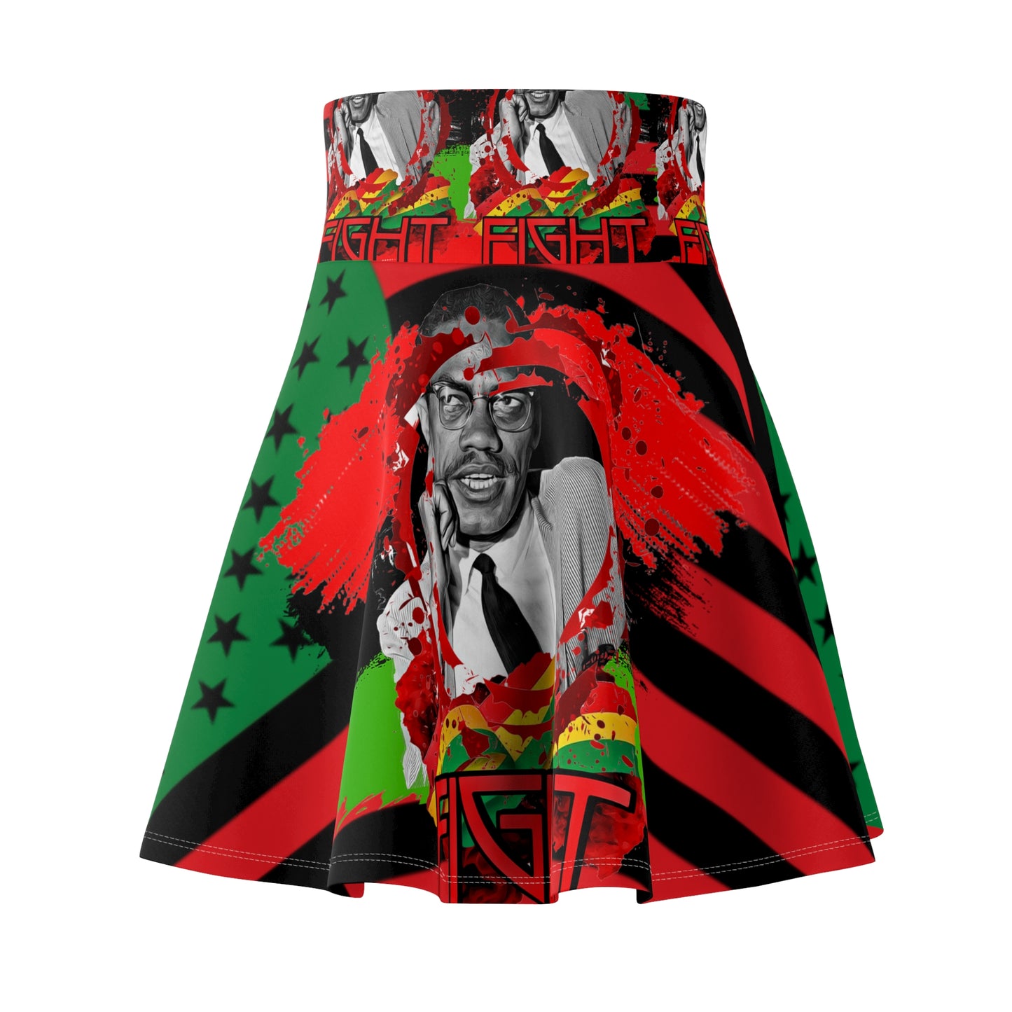 Malcolm x Women's Skater Skirt (AOP)