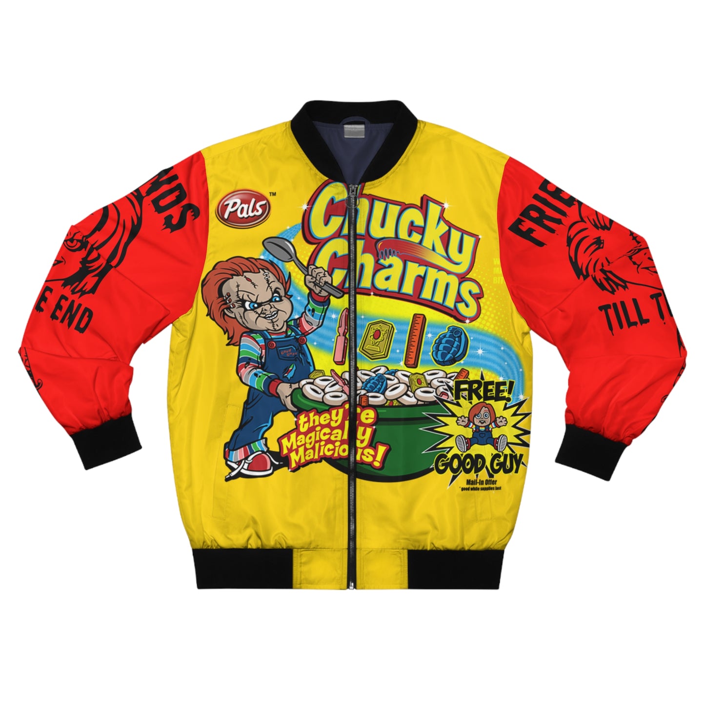 Chucky charms yellow and red Men's Bomber Jacket (AOP)