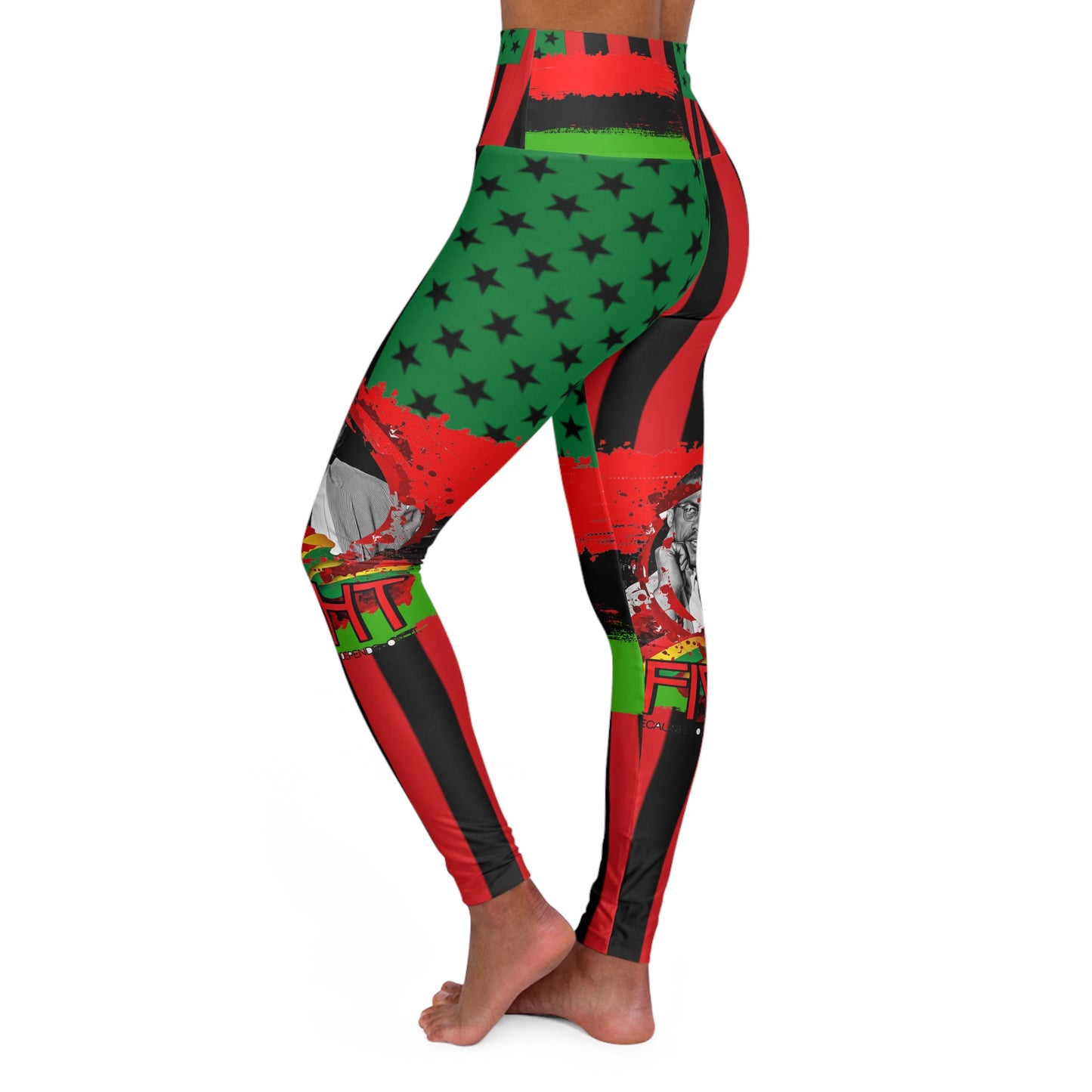 Malcolm x High Waisted Yoga Leggings (AOP)