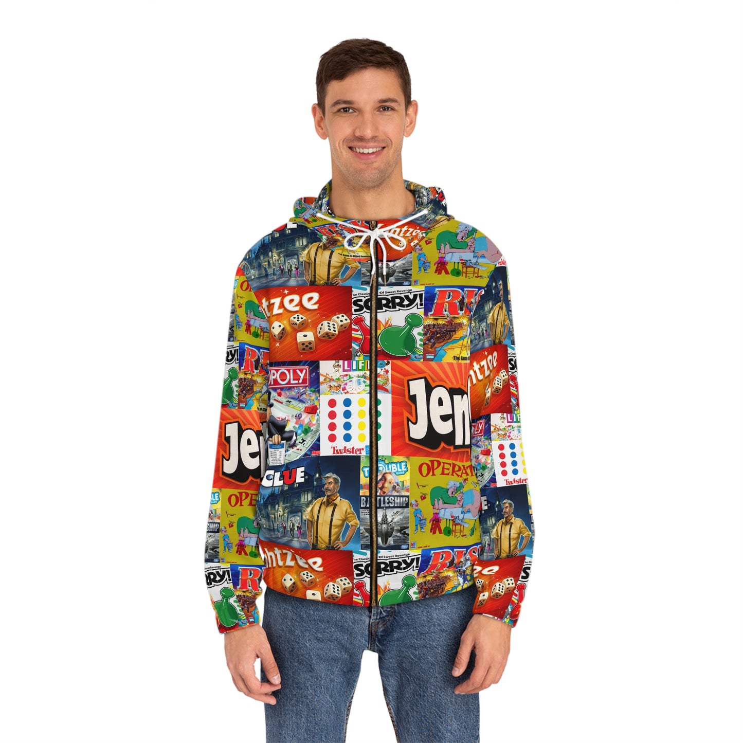 Board game Men's Full-Zip Hoodie (AOP)