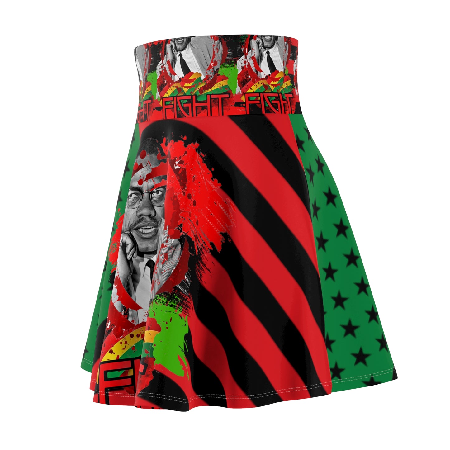 Malcolm x Women's Skater Skirt (AOP)