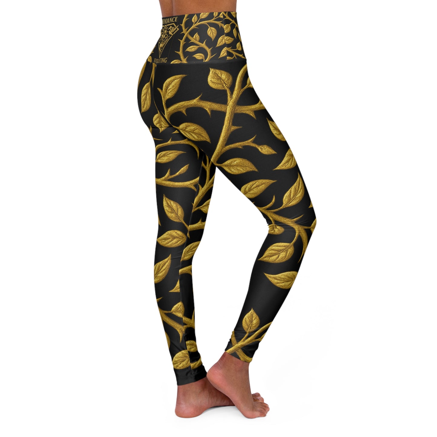 Abundance Everlasting black and gold Vibrant High Waisted Yoga Leggings, Colorful Activewear, Pilates Pants, Fitness Leggings, Yoga Outfits, Stylish Exercise Clothing