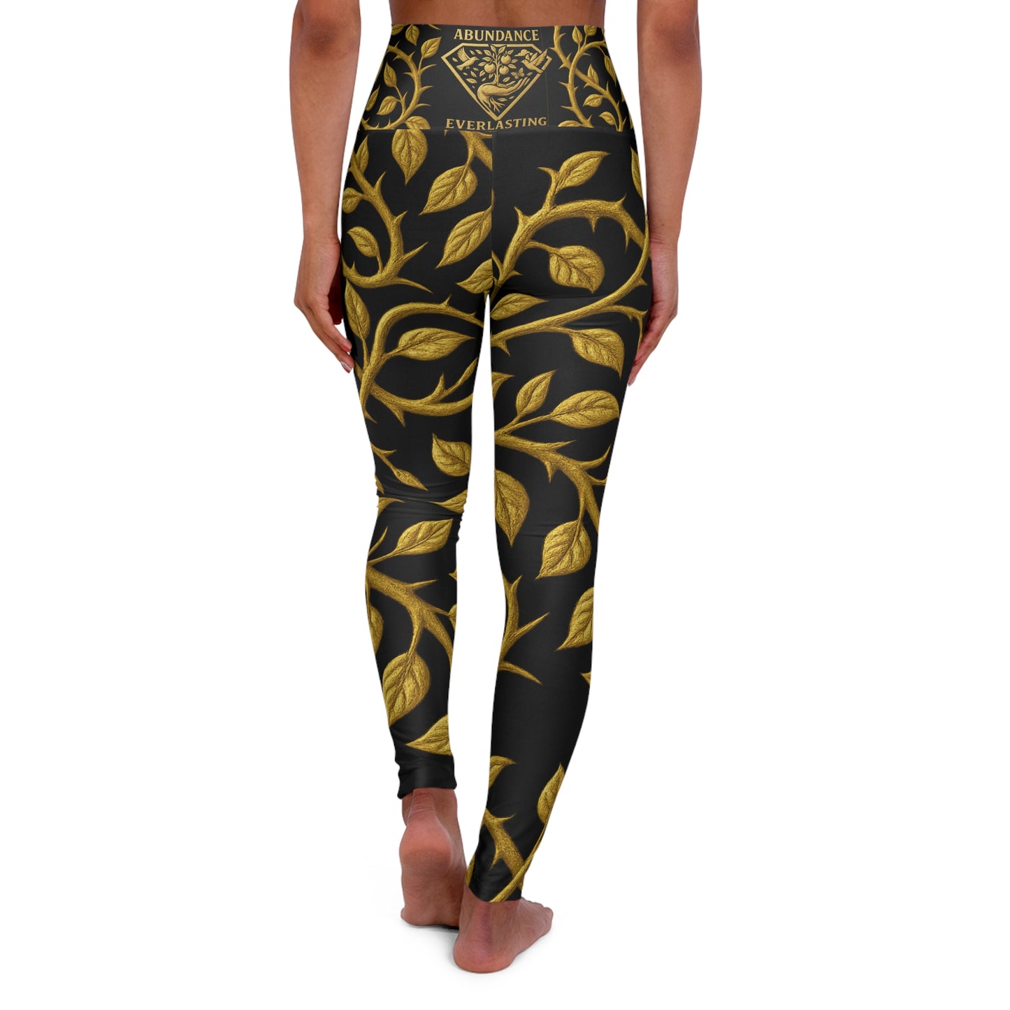 Abundance Everlasting black and gold Vibrant High Waisted Yoga Leggings, Colorful Activewear, Pilates Pants, Fitness Leggings, Yoga Outfits, Stylish Exercise Clothing