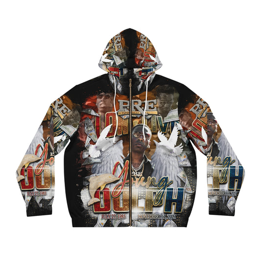 Young Dolph Men's Full-Zip Hoodie (AOP)