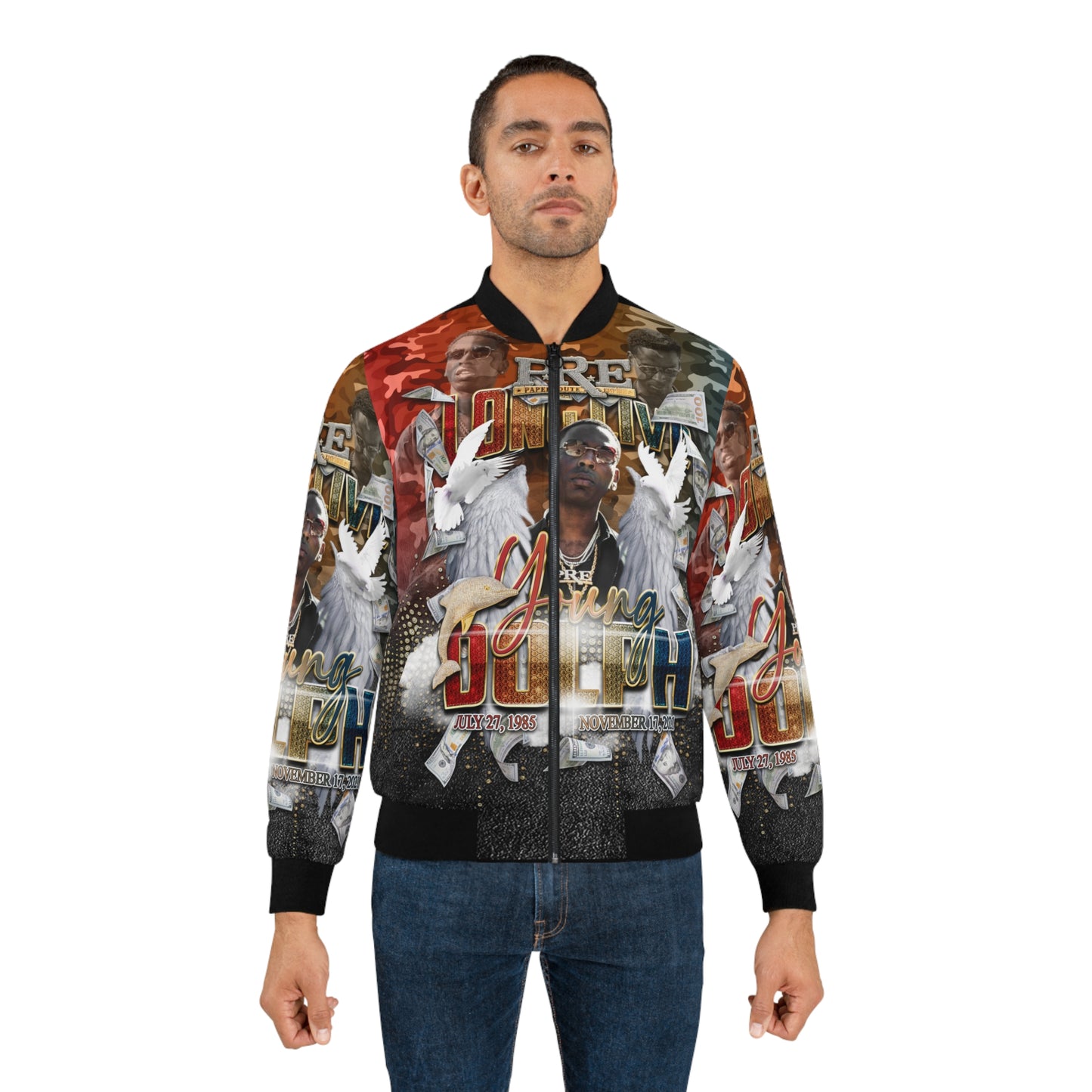 Young Dolph Men's Bomber Jacket (AOP)