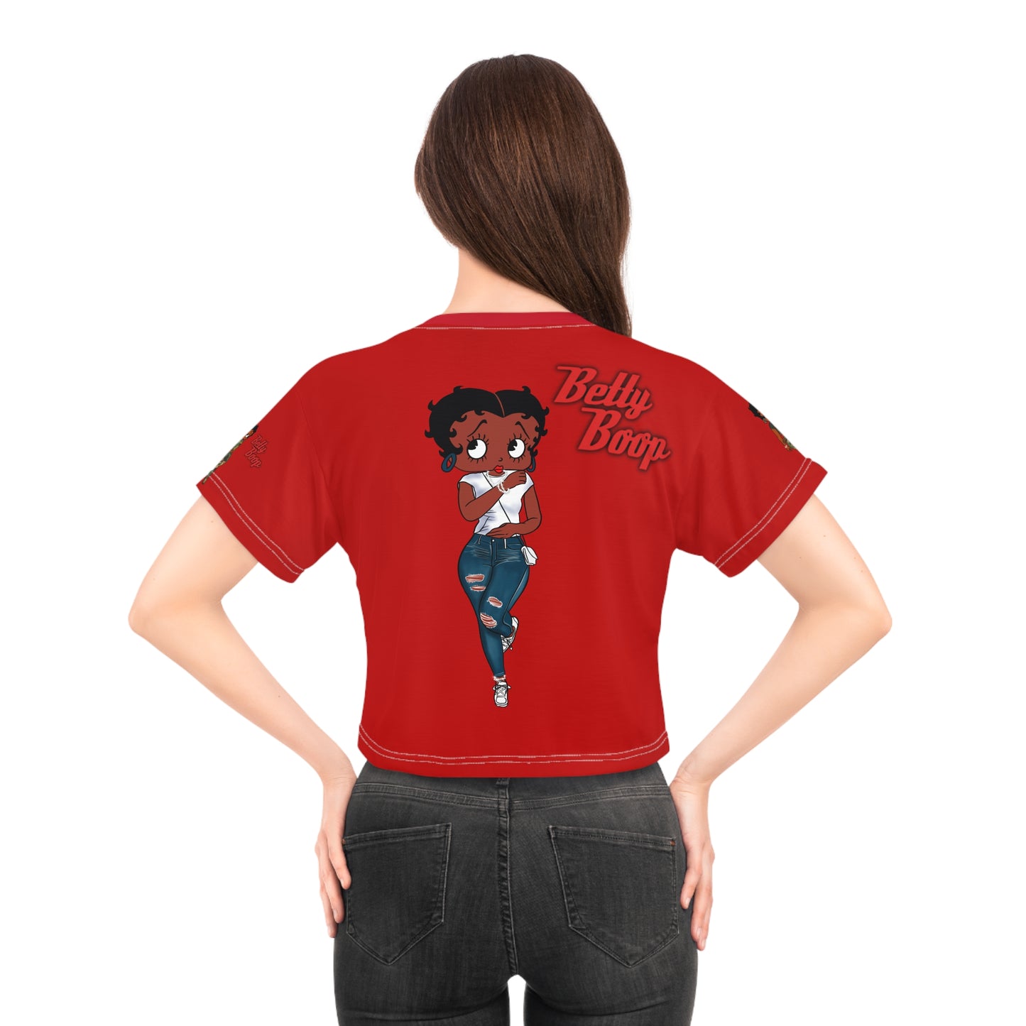 Betty boop red AOP Crop Tee