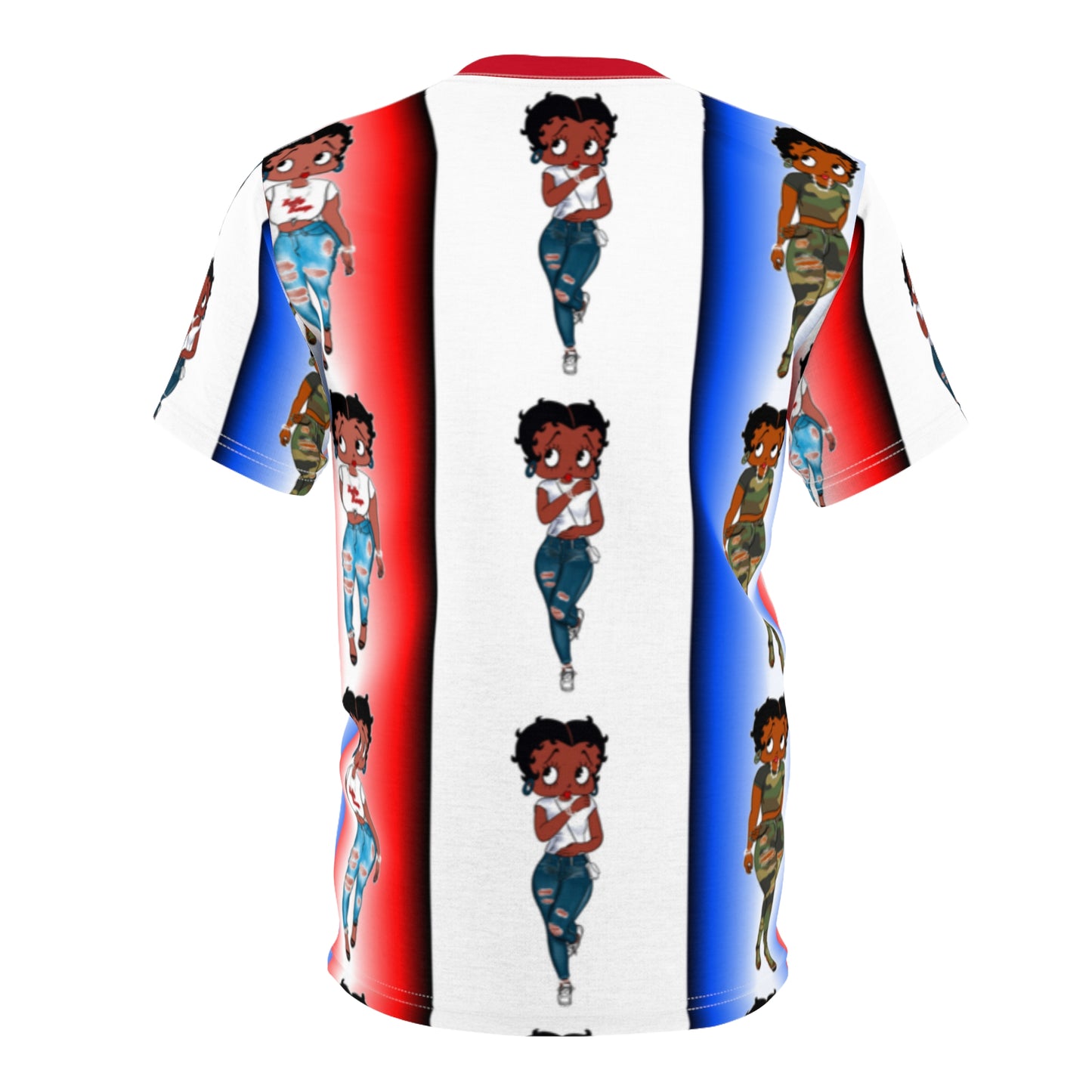 Betty boop red white and blue Unisex AOP Cut & Sew Tee