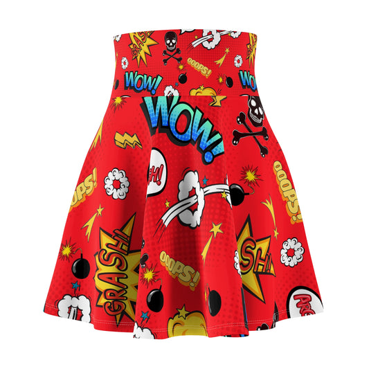 Pow ,wow ,comic book Women's Skater Skirt (AOP)