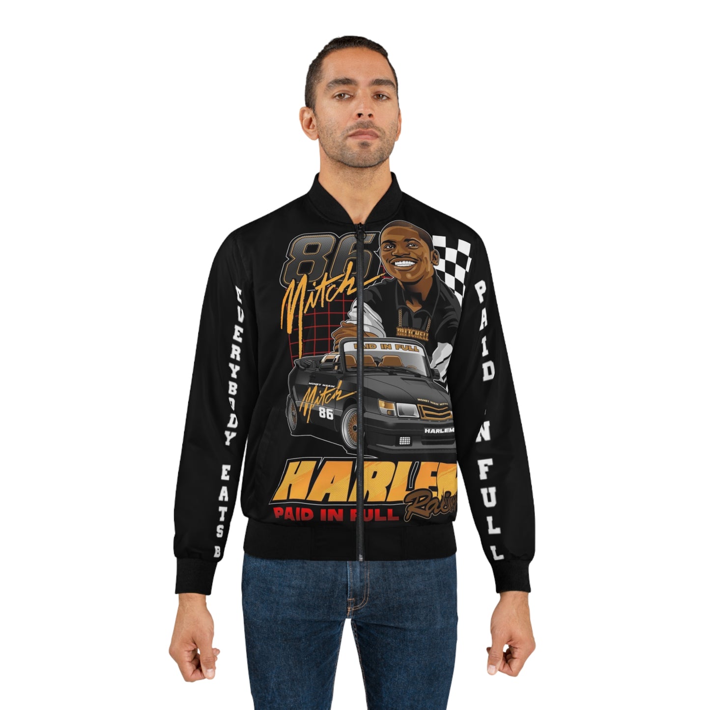 Paid in full,Mitch Men's AOP Bomber Jacket
