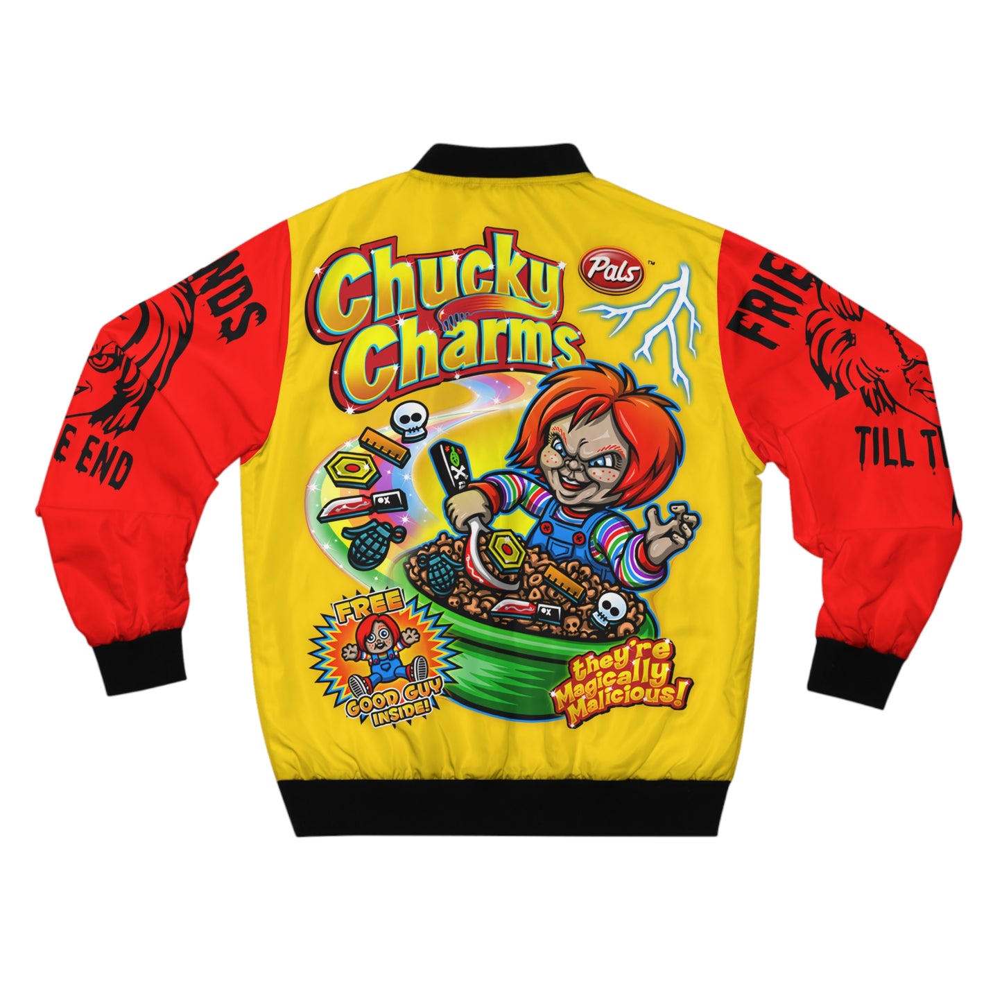 Chucky charms yellow and red Men's Bomber Jacket (AOP)