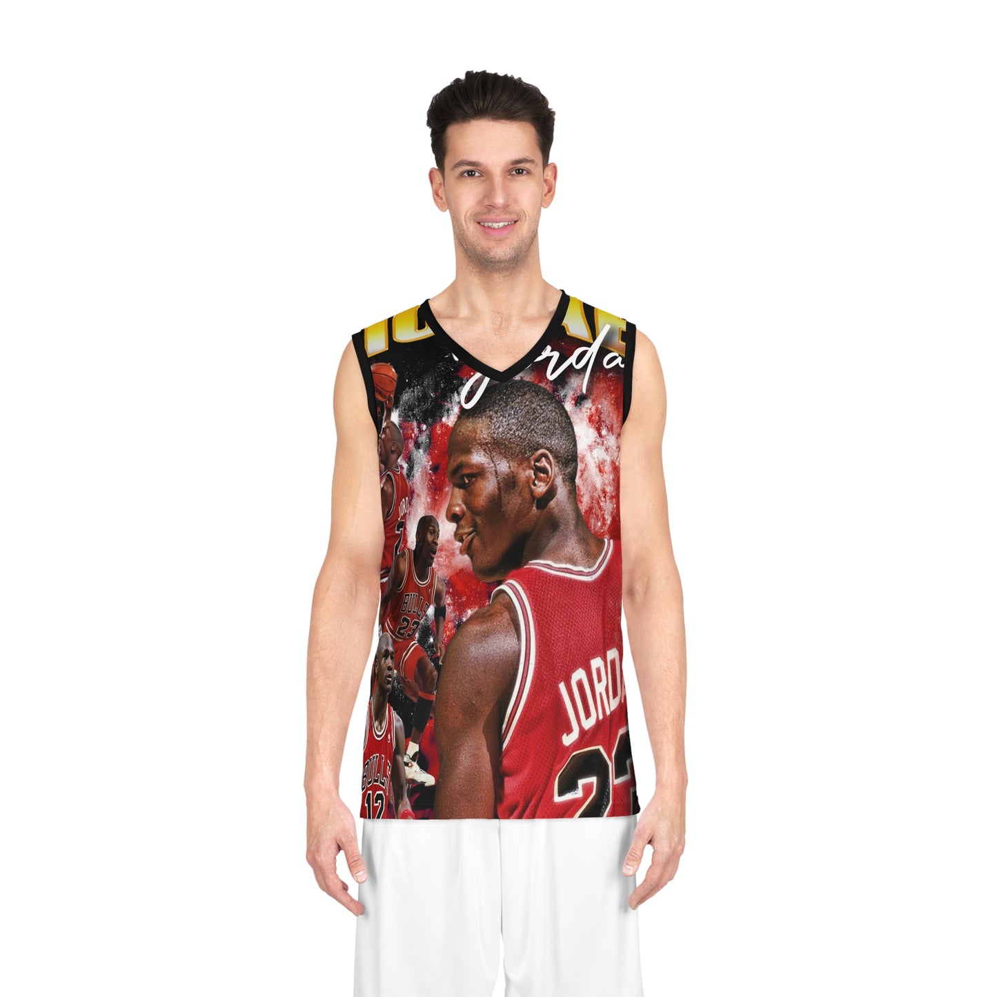 Michael Jordan black and red all over printed Basketball Jersey