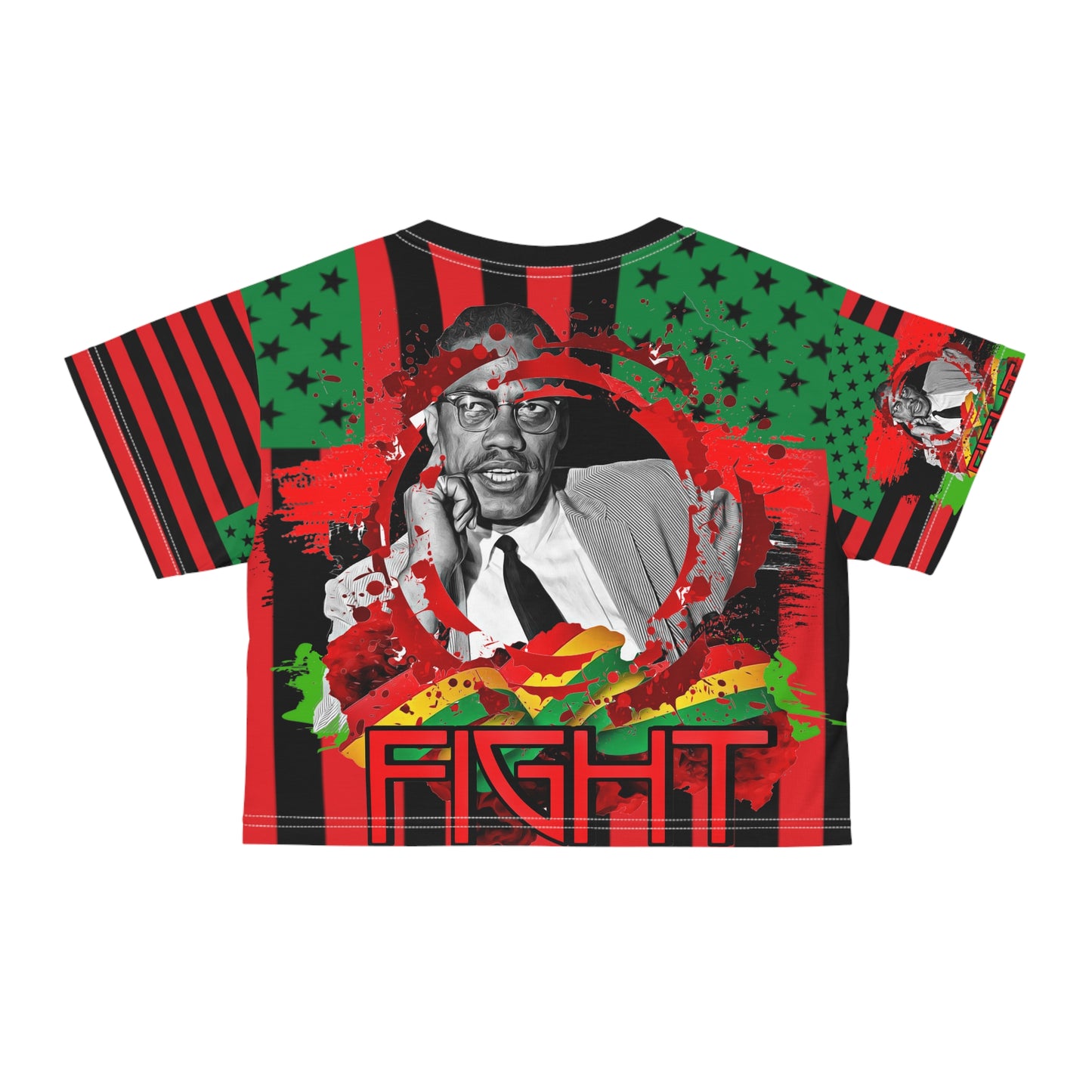 Malcolm x Crop Tee (AOP)
