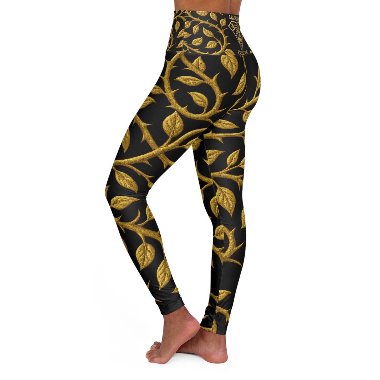 Abundance Everlasting black and gold Vibrant High Waisted Yoga Leggings, Colorful Activewear, Pilates Pants, Fitness Leggings, Yoga Outfits, Stylish Exercise Clothing