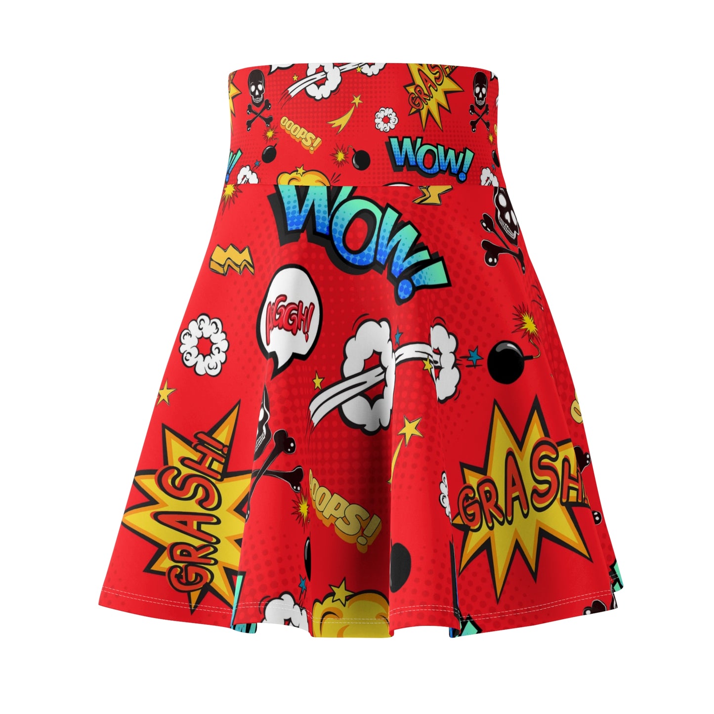 Pow ,wow ,comic book Women's Skater Skirt (AOP)