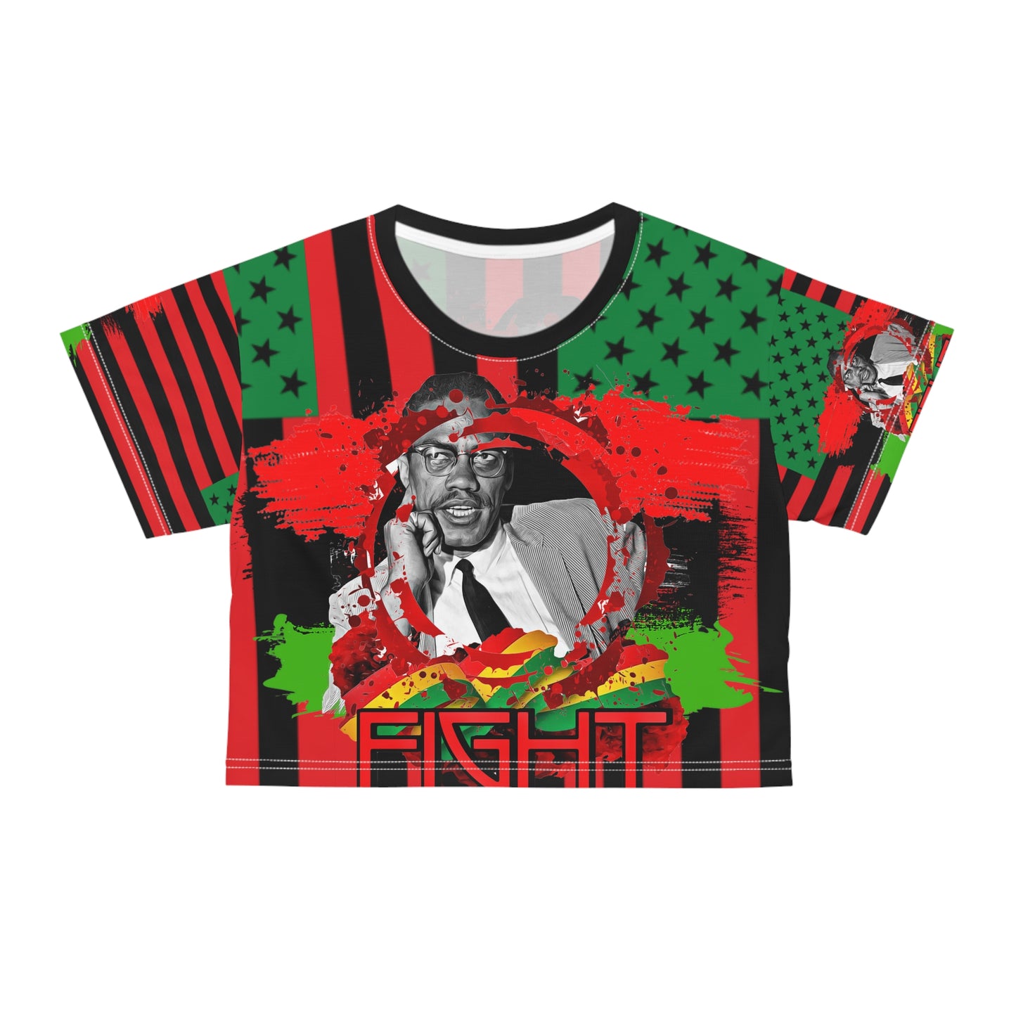 Malcolm x Crop Tee (AOP)