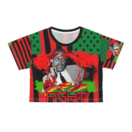 Malcolm x Crop Tee (AOP)