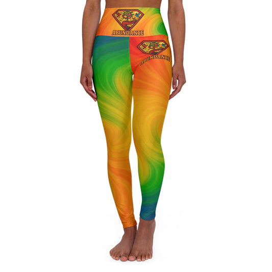 Abundance Vibrant High Waisted Yoga Leggings, multi colorful Activewear, Pilates Pants, Fitness Leggings, Yoga Outfits, Stylish Exercise Clothing