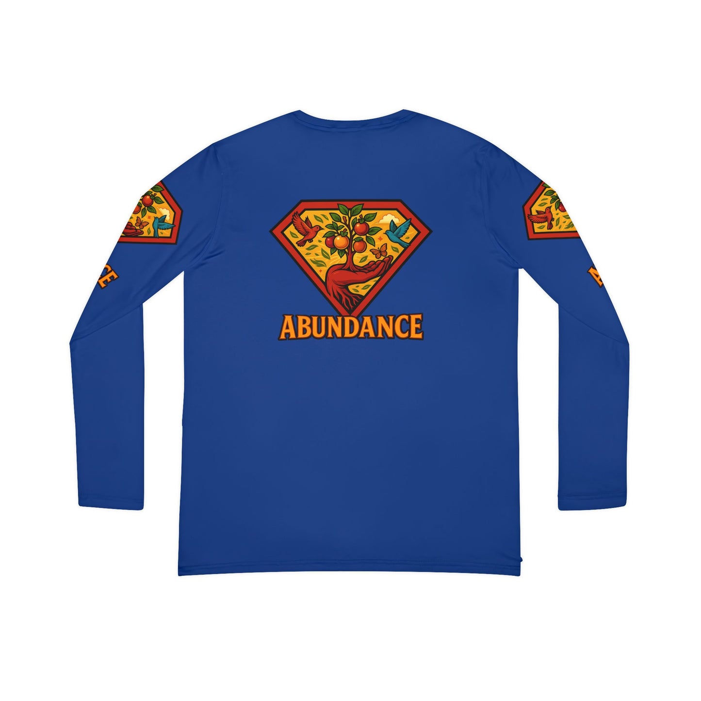Abundance Long Sleeve V-neck Shirt, Rainbow Vibe Top, Gift for Her, Boho Style Apparel, Positive Energy Wear, Colorful Everyday Fashion