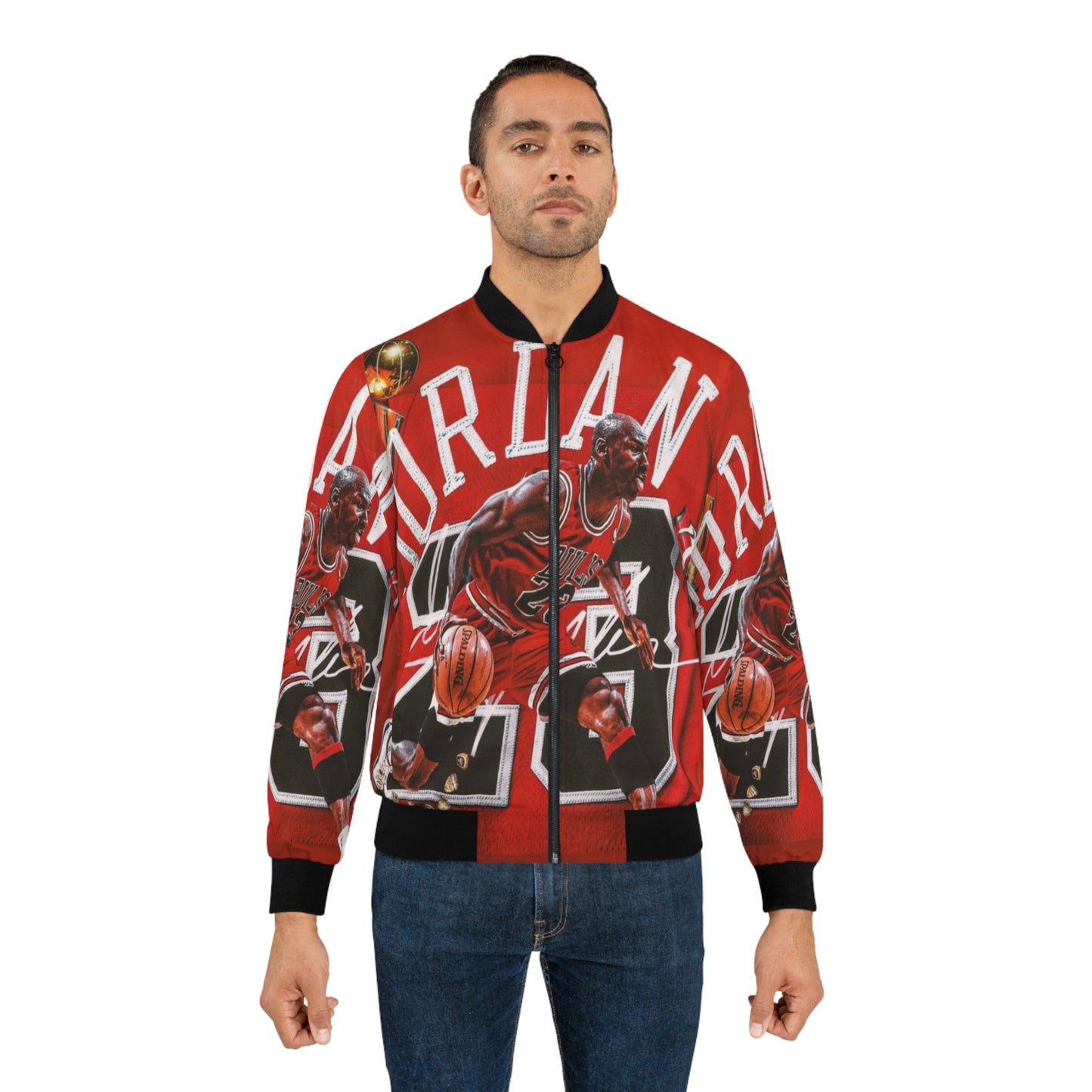 Michael Jordan red Men's AOP Bomber Jacket