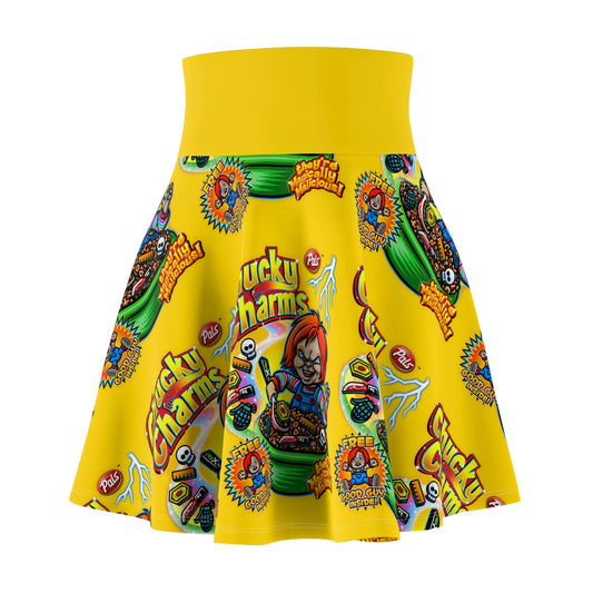 Chucky charms yellow Women's Skater Skirt (AOP)