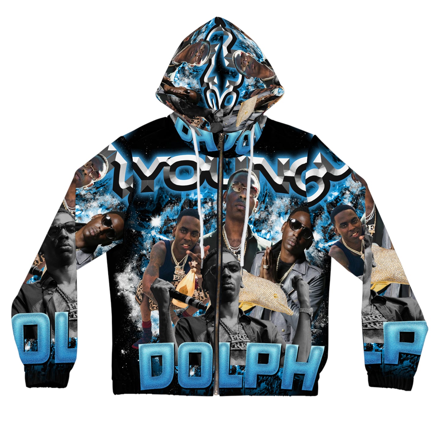 Young Dolph Womens Full-Zip Hoodie (AOP)