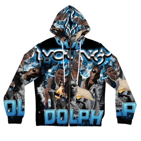Young Dolph Womens Full-Zip Hoodie (AOP)