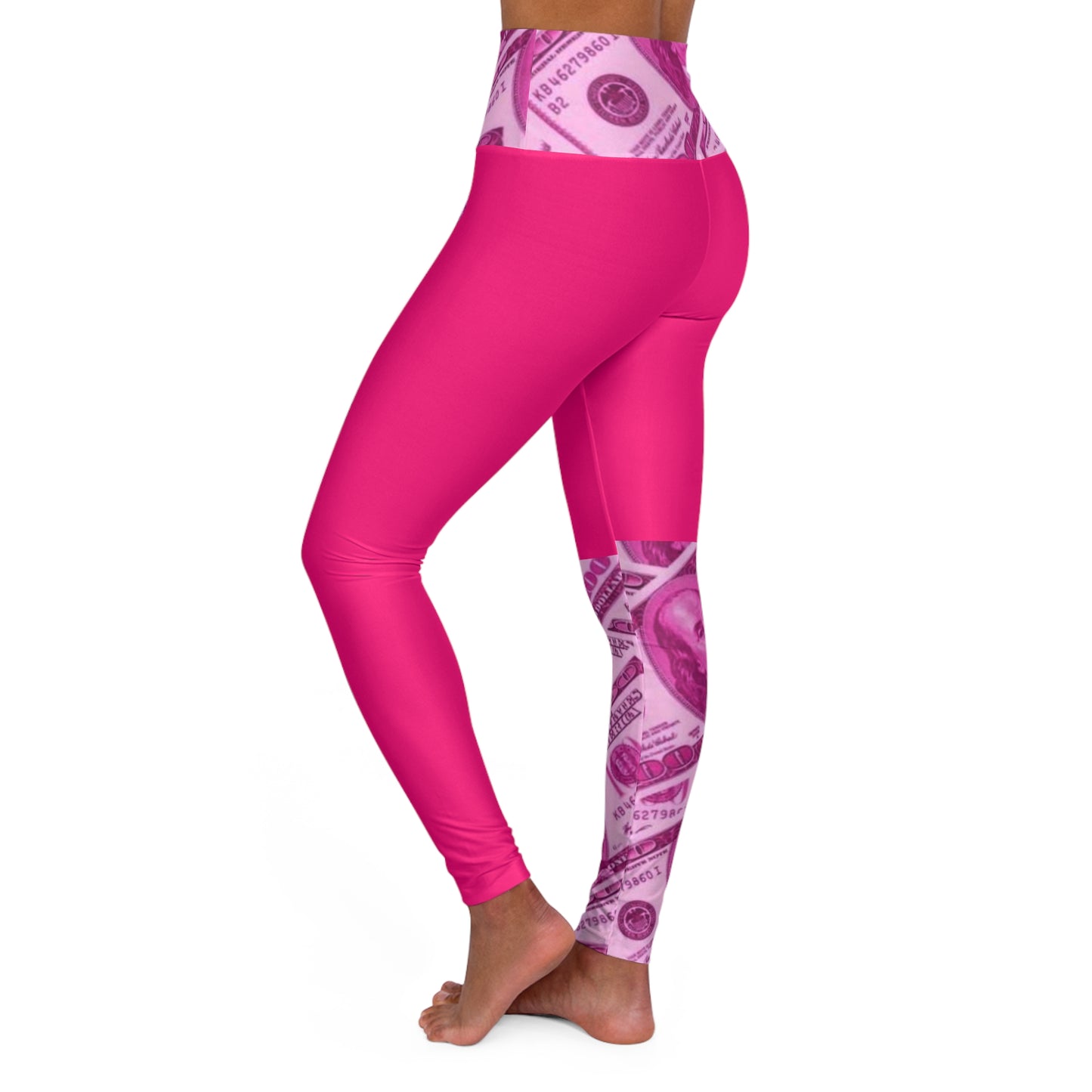 Money bags pink High Waisted Yoga Leggings