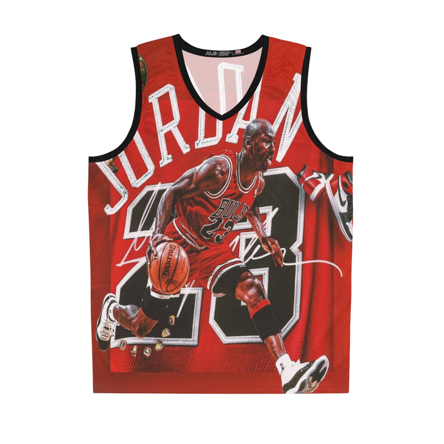 Michael Jordan red all over printed Basketball Jersey