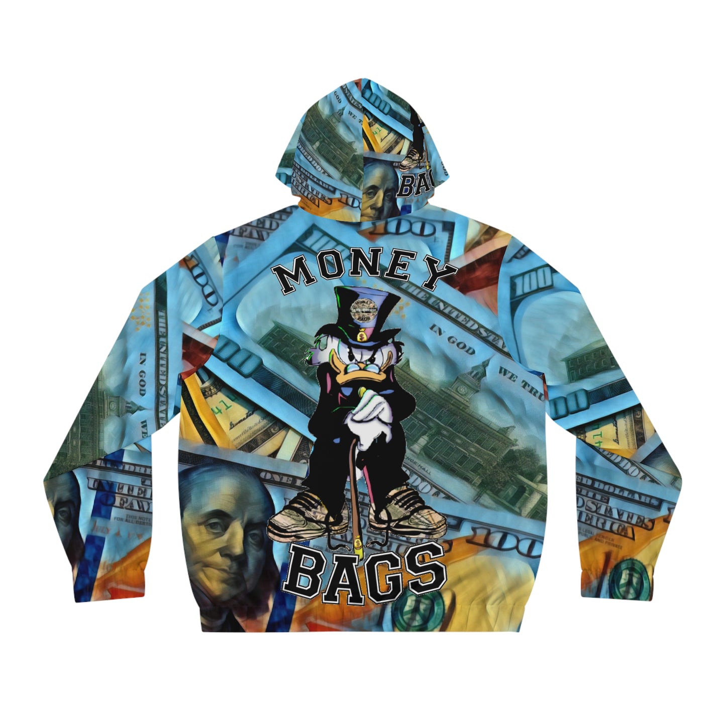 Money bags blue Men's Full-Zip Hoodie (AOP)