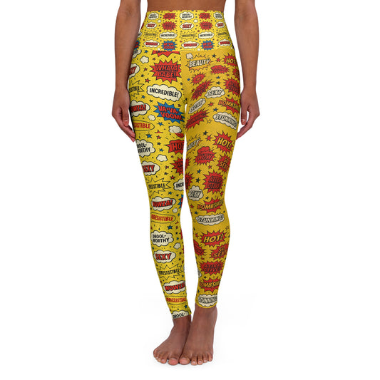 Positive affirmations yellow Vibrant High Waisted Yoga Leggings, Colorful Activewear, Pilates Pants, Fitness Leggings, Yoga Outfits, Stylish Exercise Clothing