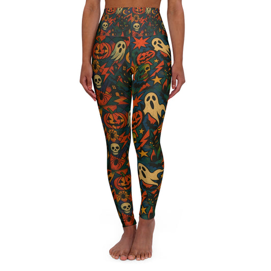 Halloween theme Vibrant High Waisted Yoga Leggings, Colorful Activewear, Pilates Pants, Fitness Leggings, Yoga Outfits, Stylish Exercise Clothing