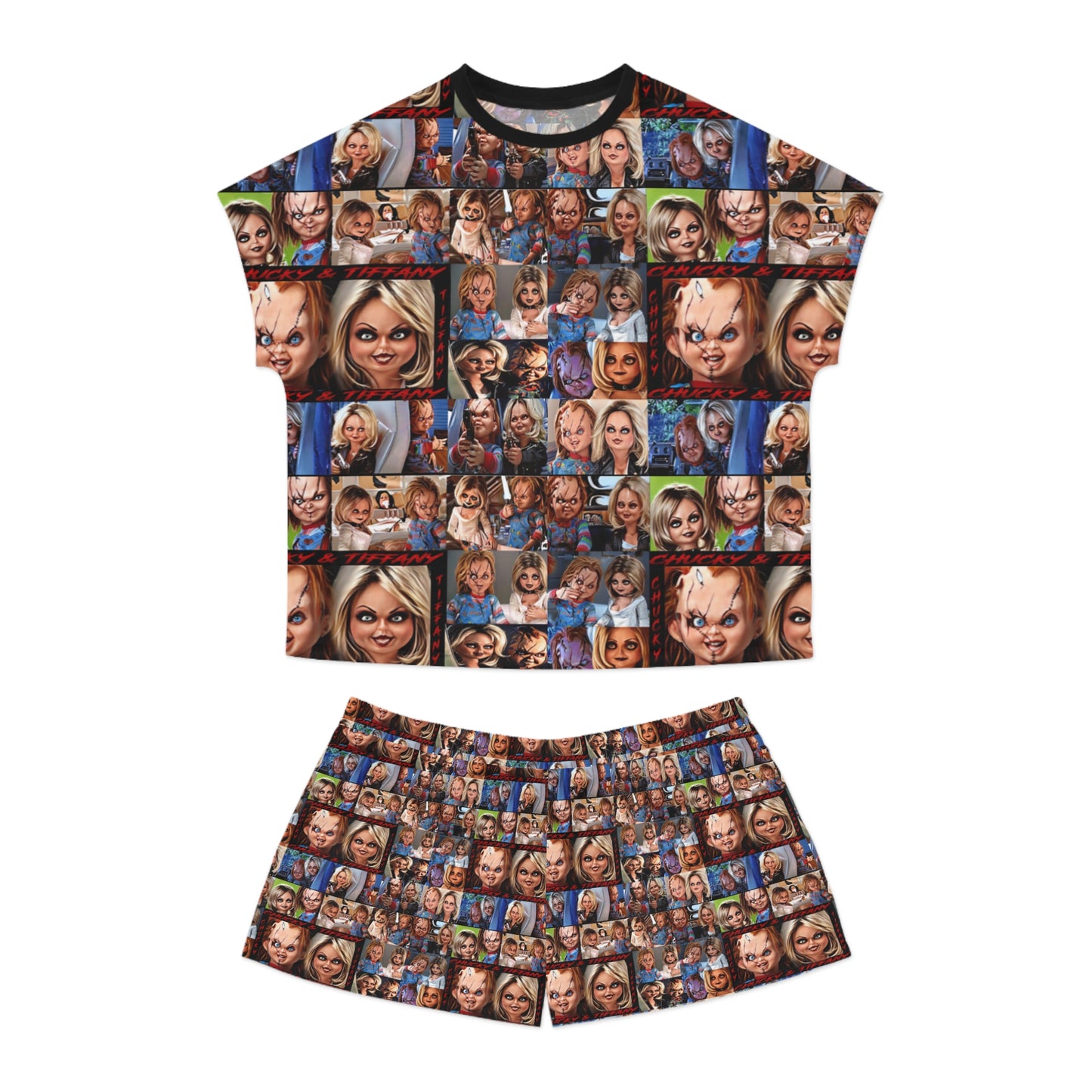 Chucky and bride of Chucky Women's Short Pajama Set (AOP)