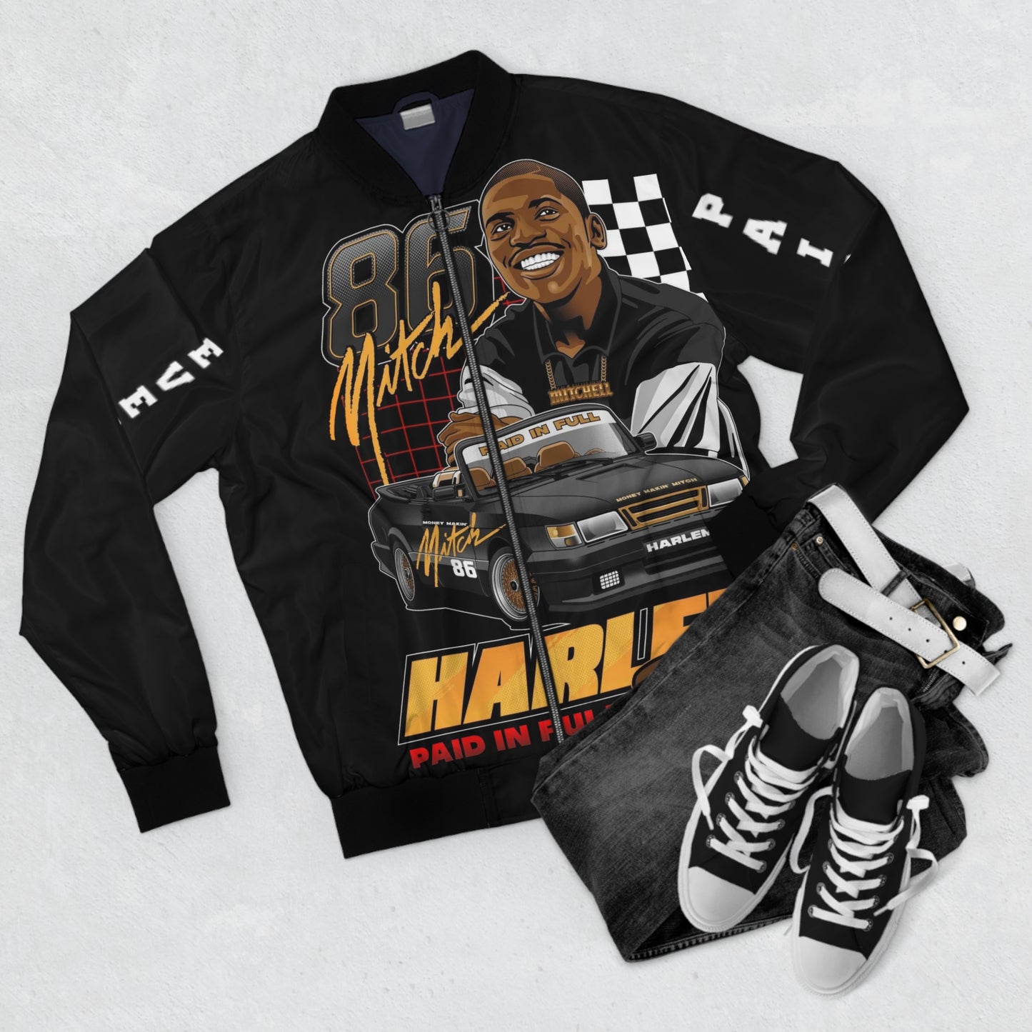 Paid in full,Mitch Men's AOP Bomber Jacket