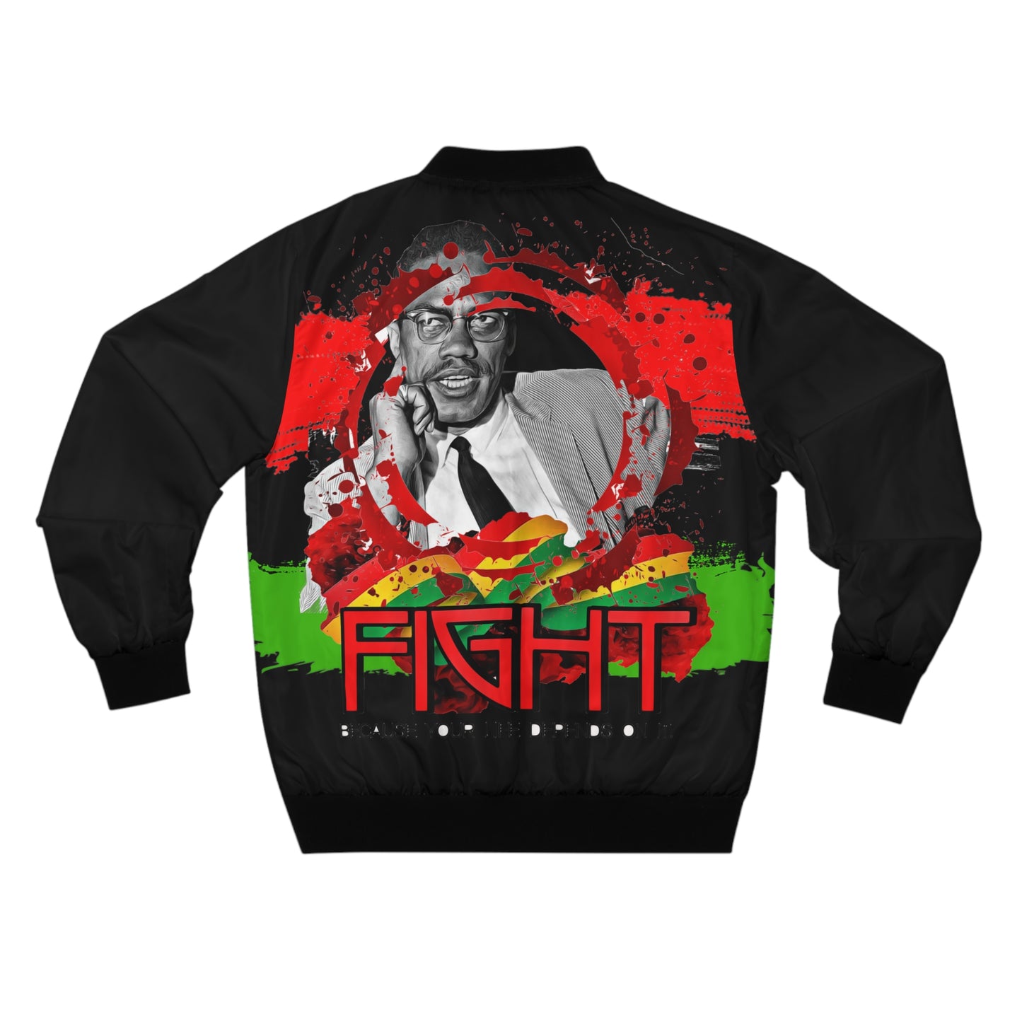 Malcolm x Men's Bomber Jacket (AOP)