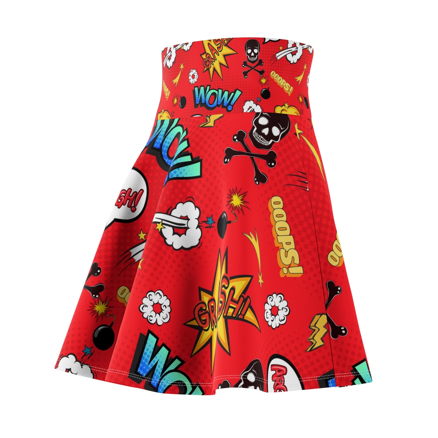 Pow ,wow ,comic book Women's Skater Skirt (AOP)