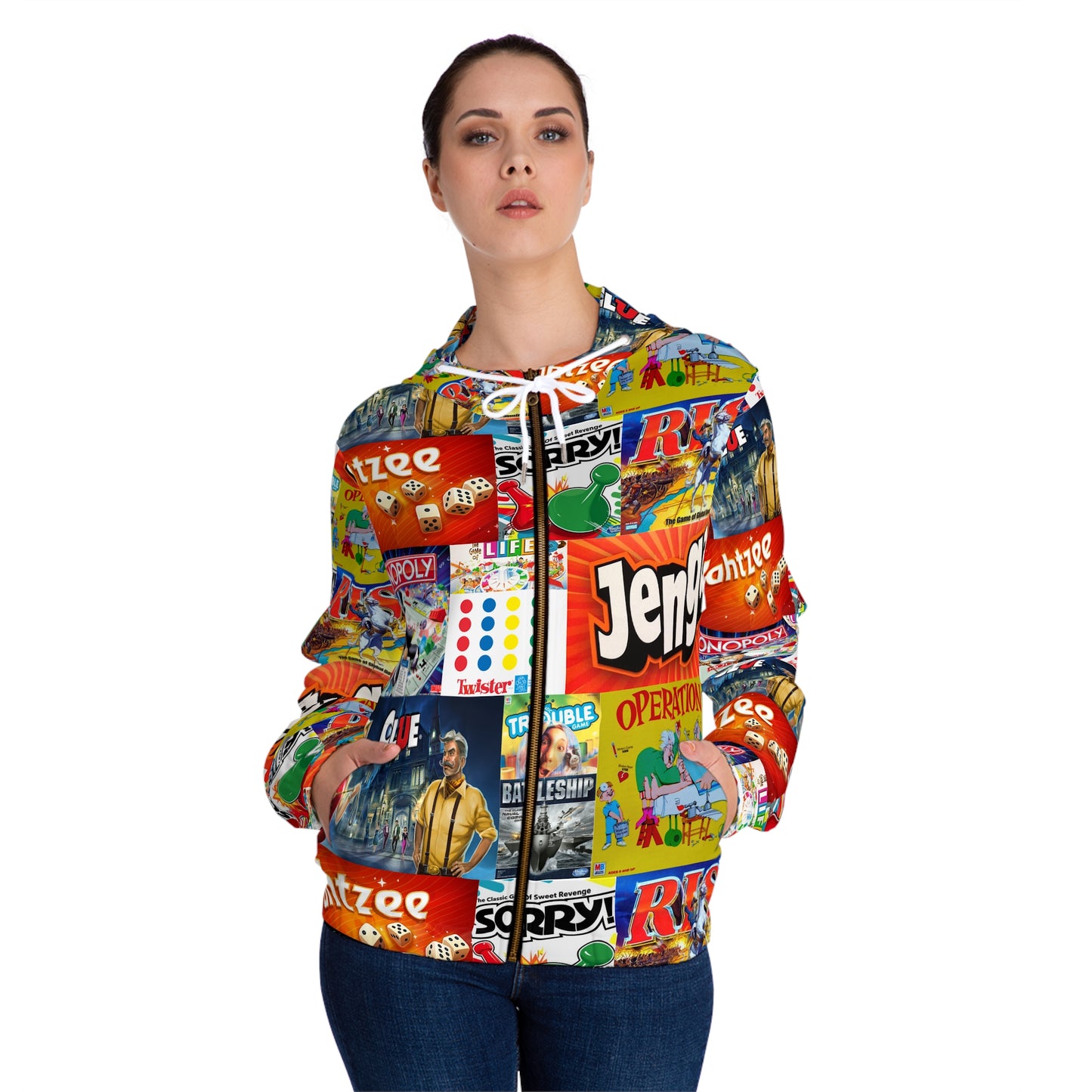 Board game Womens Full-Zip Hoodie (AOP)