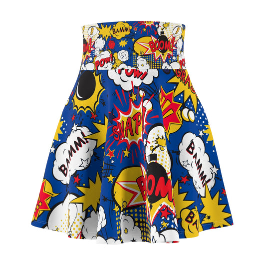 Pow, wow, comic book Women's Skater Skirt (AOP)