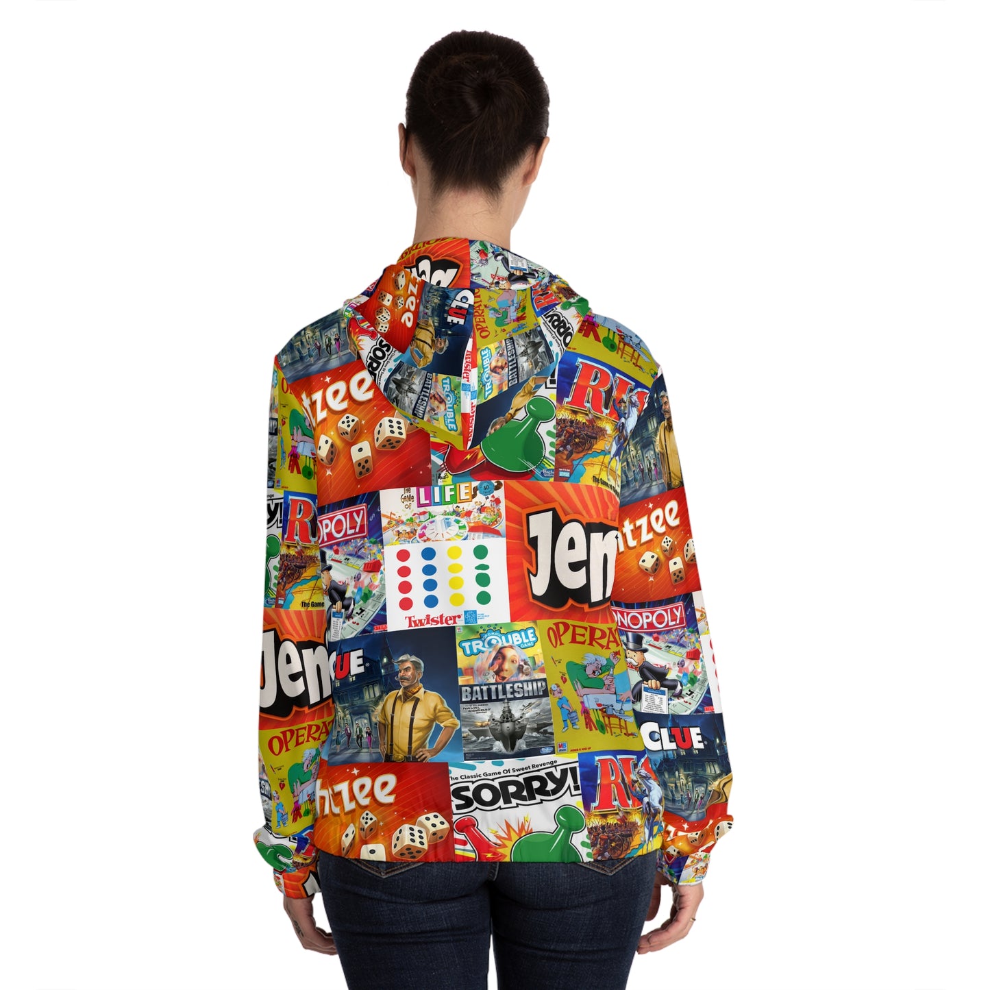 Board game Womens Full-Zip Hoodie (AOP)