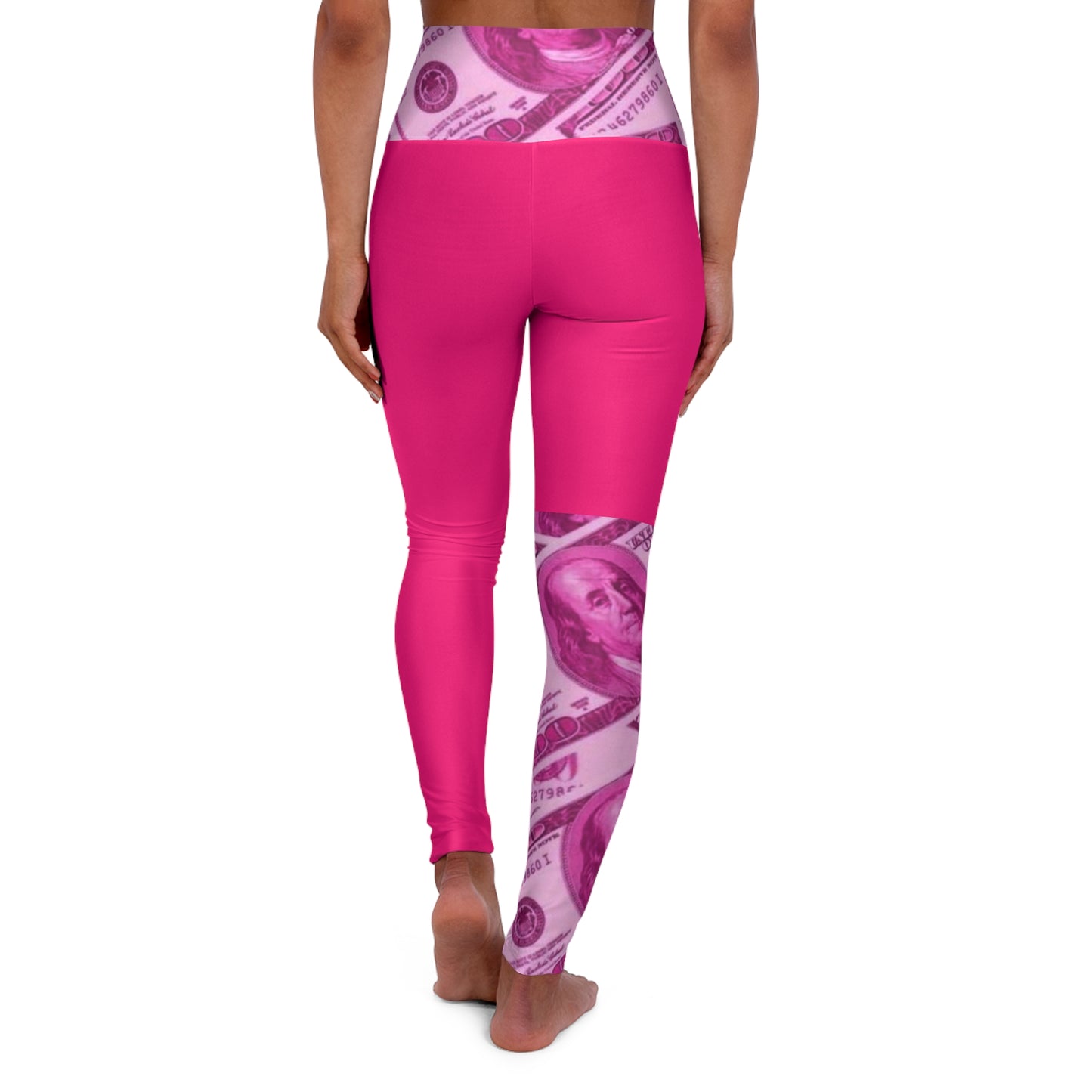Money bags pink High Waisted Yoga Leggings