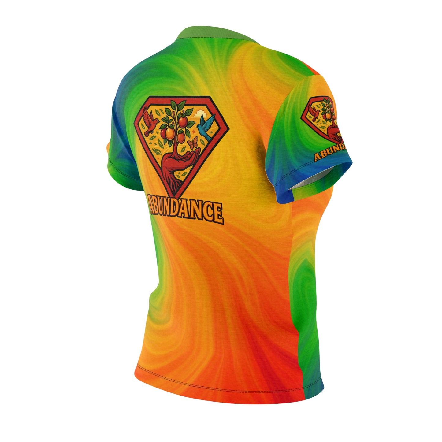 Abundance vibrant Women's Tee - Colorful Graphic Shirt for Positive Vibes, Festival Wear, Motivational Gift, Eco-Friendly Apparel
