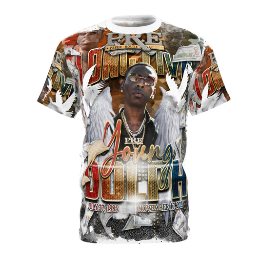Young Dolph multicolor camouflage Unisex Cut & Sew Tee (AOP)