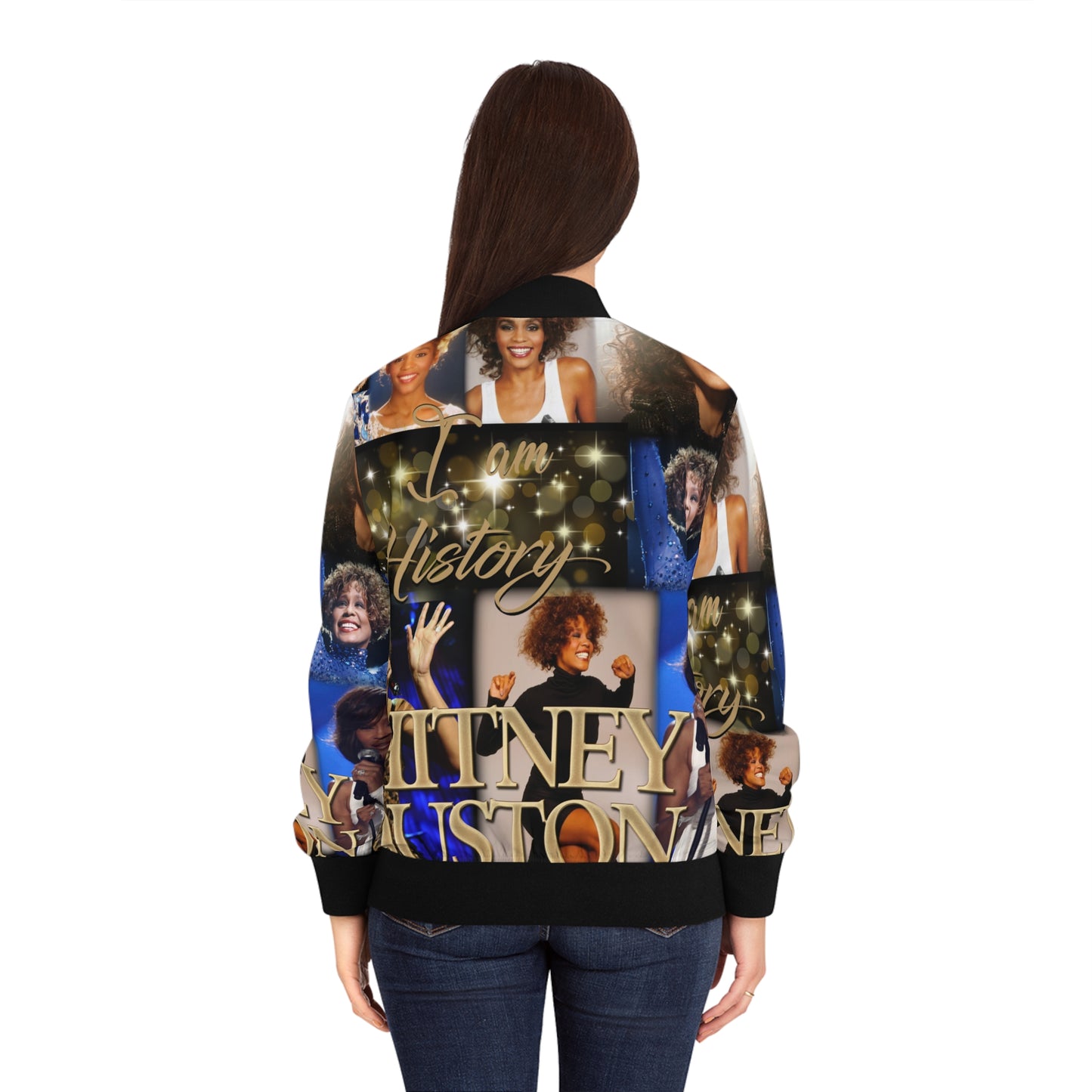Whitney Houston Women's Bomber Jacket (AOP)
