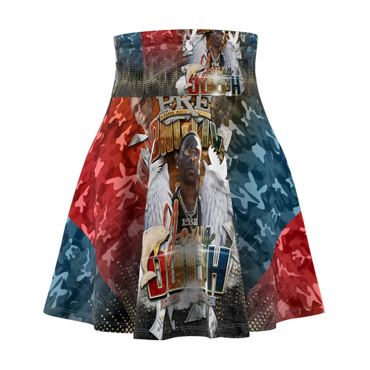 Young Dolph multi-color camouflage Women's Skater Skirt (AOP)