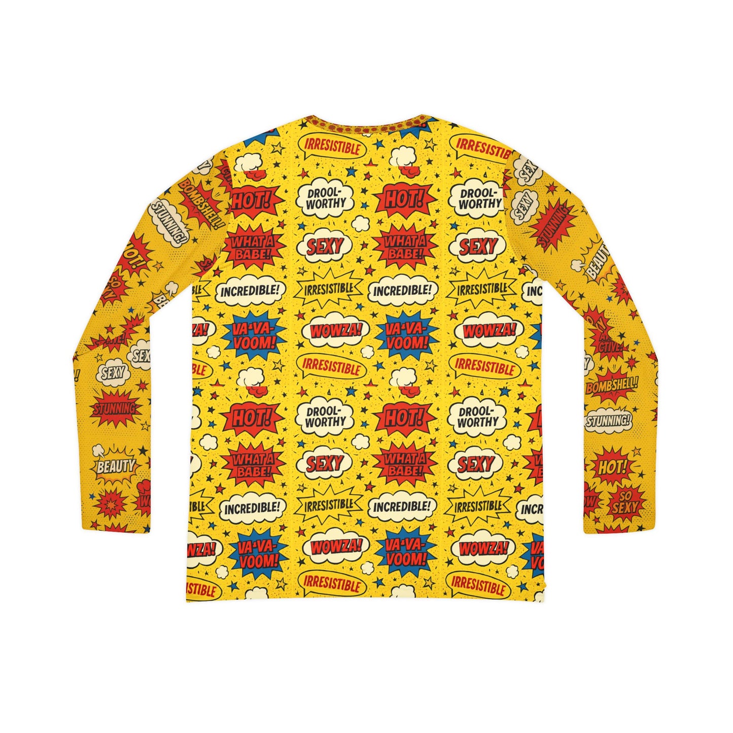 Positive affirmations yellow Women's Long Sleeve Graphic V-Neck Shirt, Fun Comic Pop Art Top, Casual Wear, Gift for Her, Birthday Tee, Statement Shirt