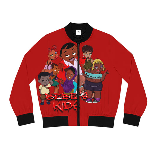 Bebe kids red Women's Bomber Jacket (AOP)