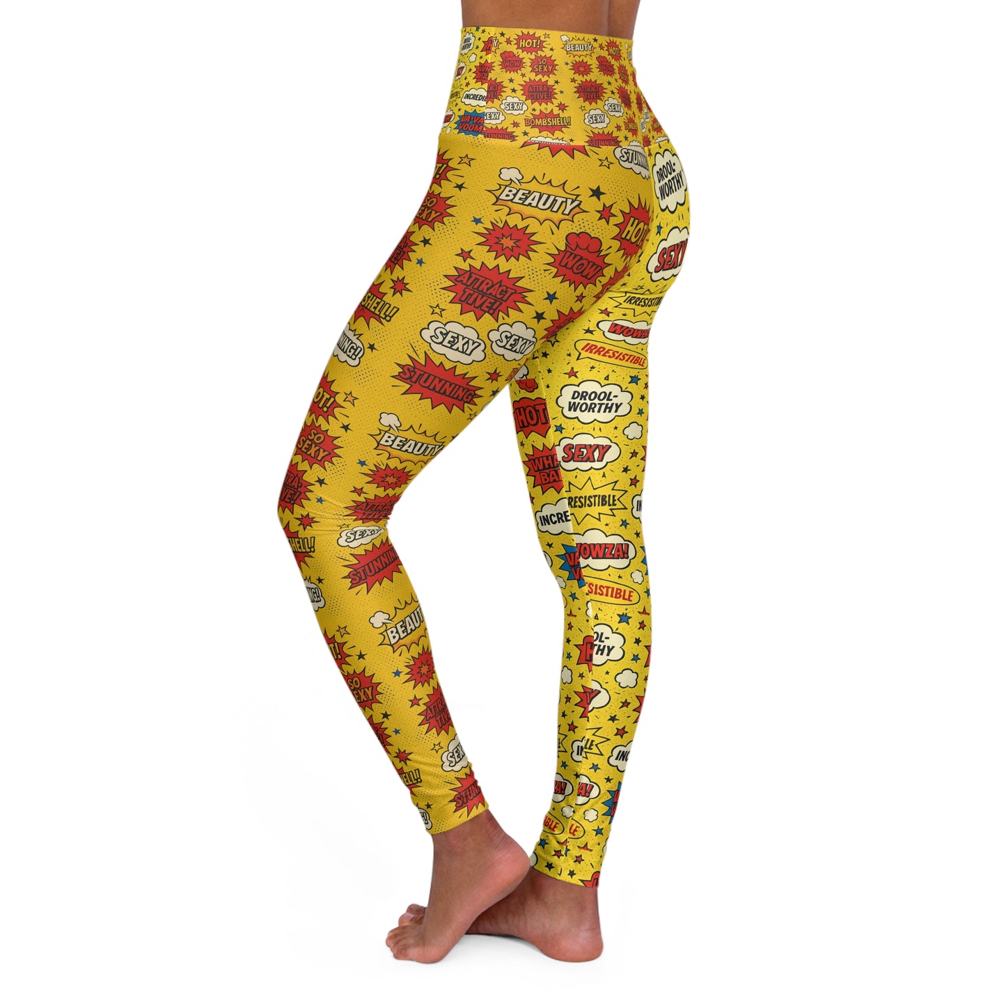 Positive affirmations yellow Vibrant High Waisted Yoga Leggings, Colorful Activewear, Pilates Pants, Fitness Leggings, Yoga Outfits, Stylish Exercise Clothing